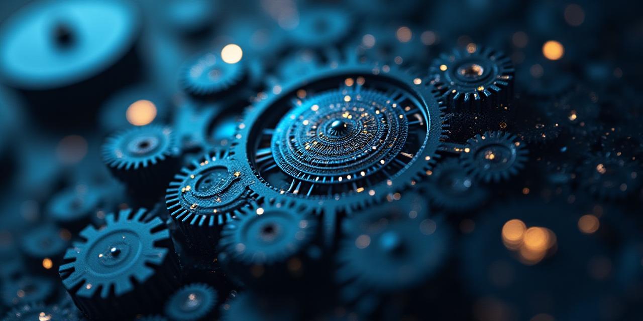 Data security and clockwork precision concept